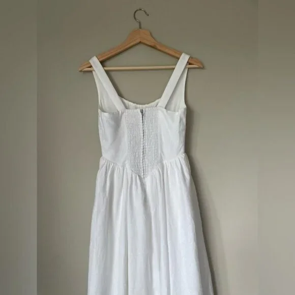 NEW Reformation Balia Linen Sleeveless Midi Dress in White | US 4 UK 8 - Picture 14 of 16